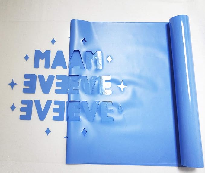 guangyintong Heat Transfer Vinyl Sky Blue HTV Rolls, Glossy Surface Sky HTV
