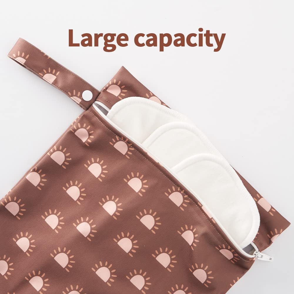 Happy Flute 3 Set Wet Bag Storage Bag Waterproof Washable Travel Bags, Beach, Pool, Gym Bag for Swimsuits & Wet Clothes for Baby(Sun)