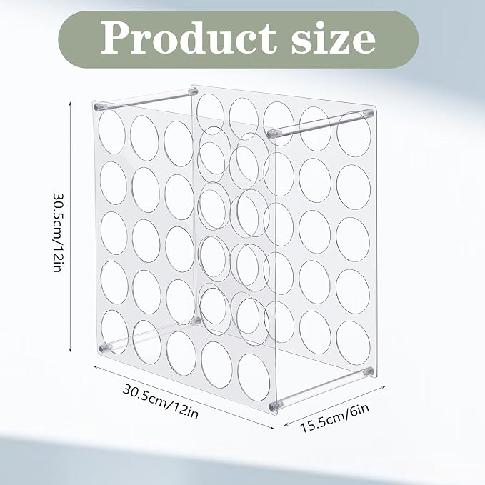 2-Pack 25 Holes Rack Vinyl Holder Acrylic Vinyl Roll Storage