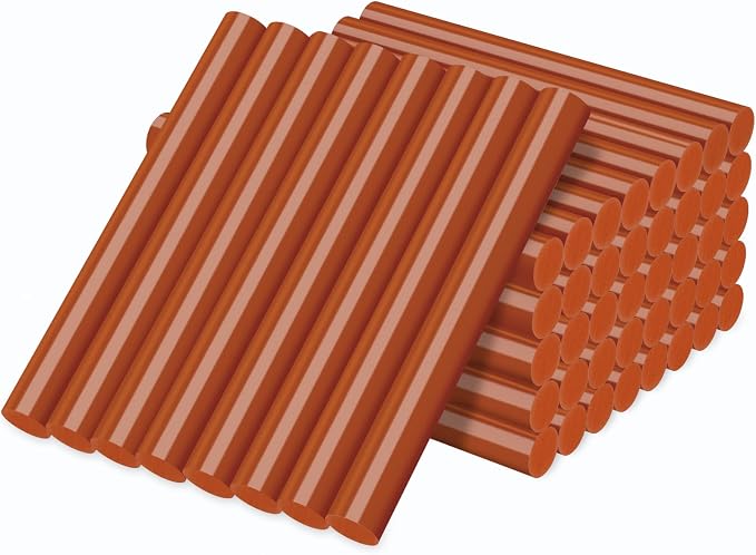Brick Red Hot Glue Stick, Manarty 48 PCS Full Size 0.43" Dia x 4" Long Hot Melt