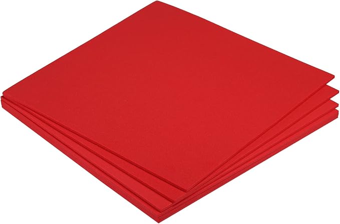MECCANIXITY EVA Foam Sheets Red 9.8 Inch x 9.8 Inch 3mm Thick Crafts Foam Sheets