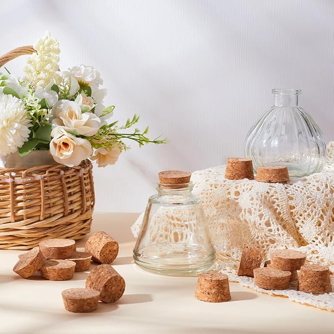 GORGECRAFT 27PCS 3 Sizes Cork Bottle Stoppers 1 to 1.2 Inch Diameter Tapered