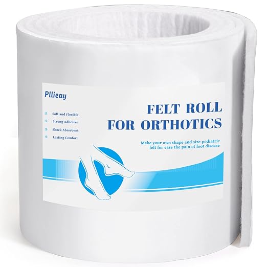 Pllieay Adhesive Felt Premium Grade, 1/4" x 6" x 2.5yd Orthopedic Felt Roll |