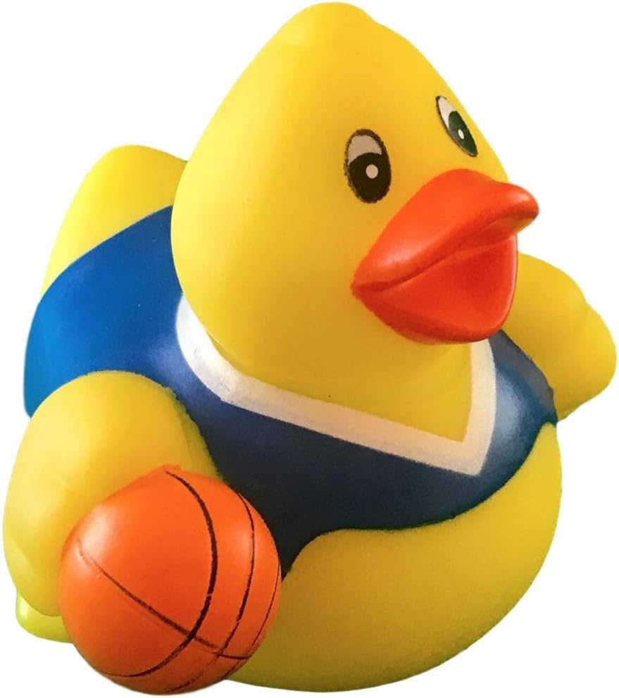 3" Basketball Rubber Duck [Sealed Hole, No Mildew] - Baby Safe Bathtub Bathing Toy