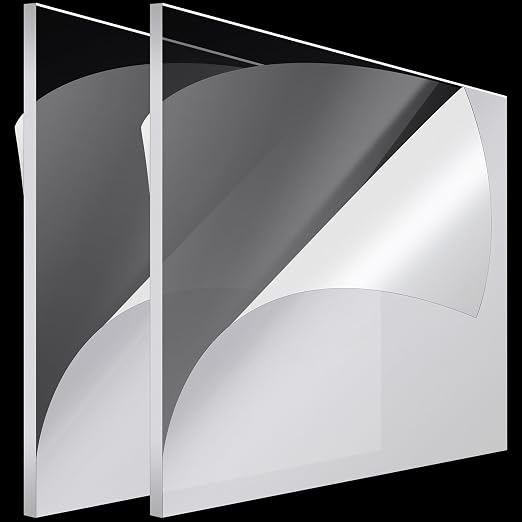 Roowest 2 Pcs 36 x 36 Inch, 1/4 Inch Thick Clear Acrylic Sheet Plastic Acrylic