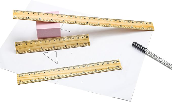 3 Pack Wooden Ruler Wood Ruler Measuring Tool | Wood Ruler