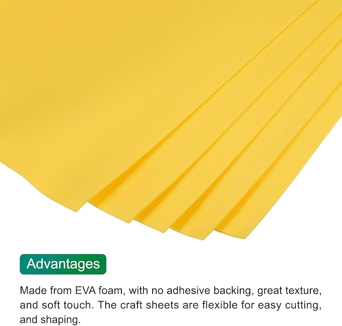 MECCANIXITY EVA Foam Sheets Gold Yellow 35.4 Inch x 19.7 Inch 2mm Thick Crafts