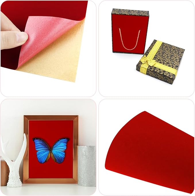 10 PCS Self Adhesive Felt Sheets, 8.3" x 11.8" Velvet Flock Backing Paper Liner