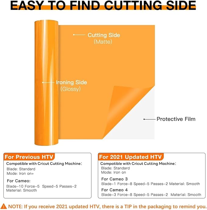 HTVRONT Heat Transfer Vinyl Orange HTV Rolls, Heat Transfer Vinyl