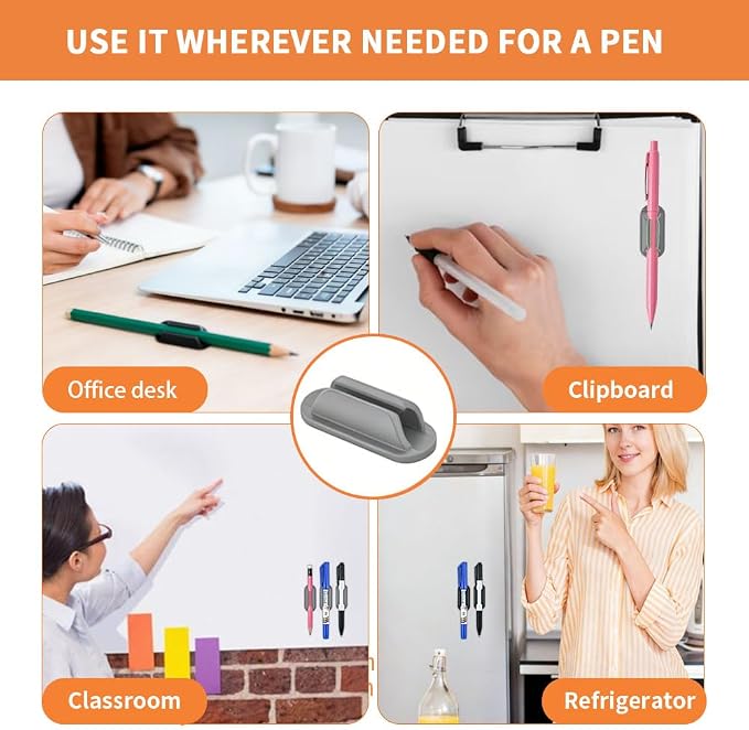 40 PCS Adhesive Pencil Holders for Desk, Silicone Pencil Holder