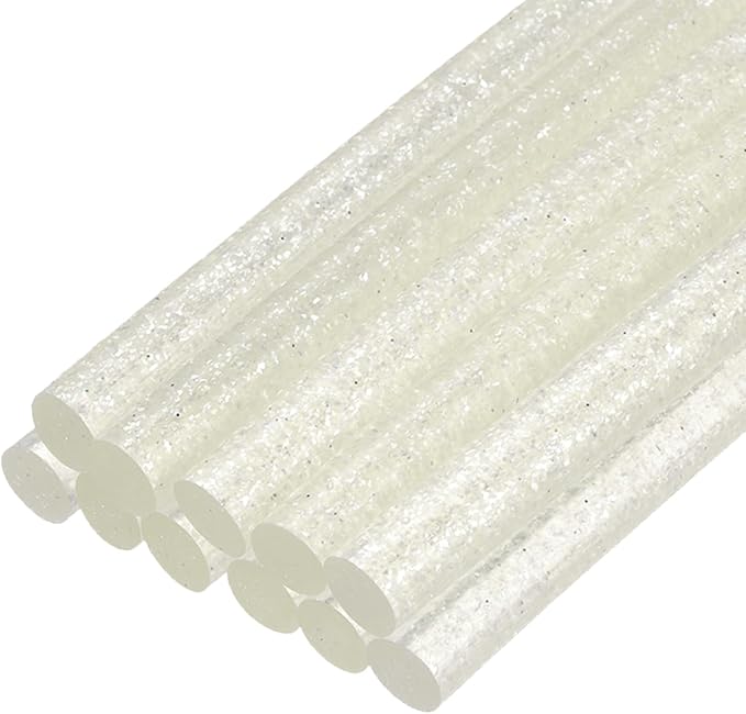uxcell Mini Hot Glue Sticks for Glue Gun 7mm x 100mm Glitter Transparent White