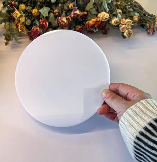 Set of 20 White Acrylic Discs, 1/8" Thick Round White Circle Blanks 1" Diameter
