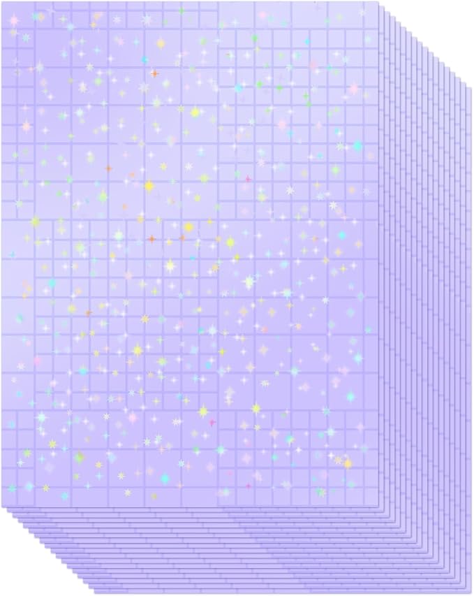36 Sheets Holographic Sticker Paper Transparent Holographic Laminate Sheets |