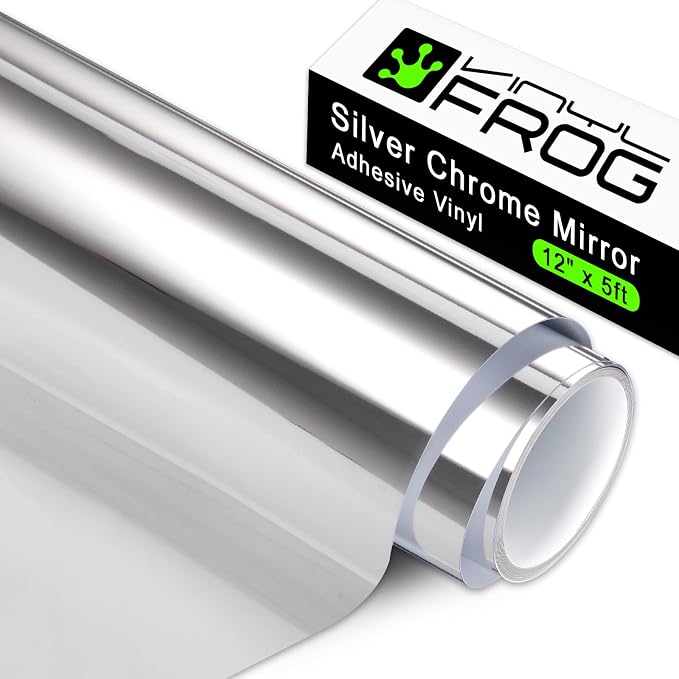 Vinyl Frog Glossy Chrome Mirror Craft Adhesive Vinyl Roll Chrome Mirror Silver