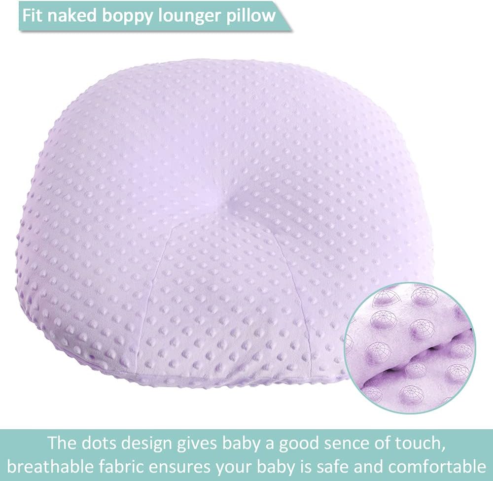 OWLOWLA Newborn Lounger Cover,Minky Removable Slipcover Fits Newborn Lounger for Baby Boy Girl(Lavender)