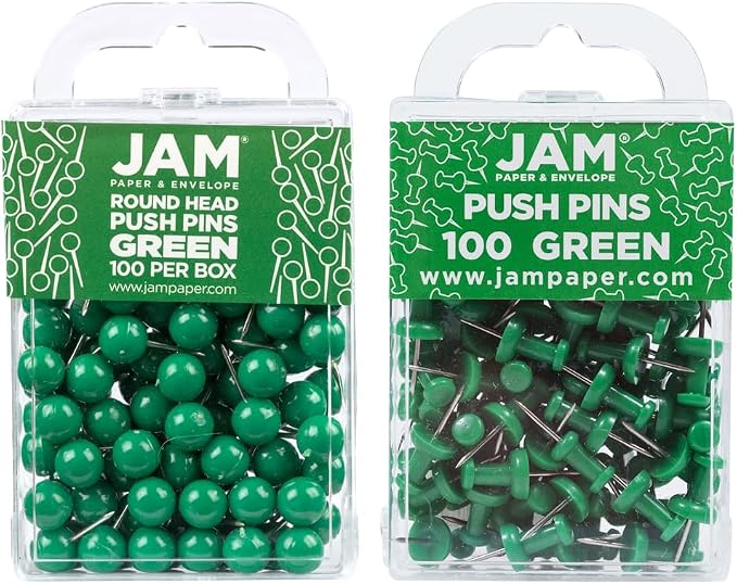 JAM PAPER Colorful Push Pins