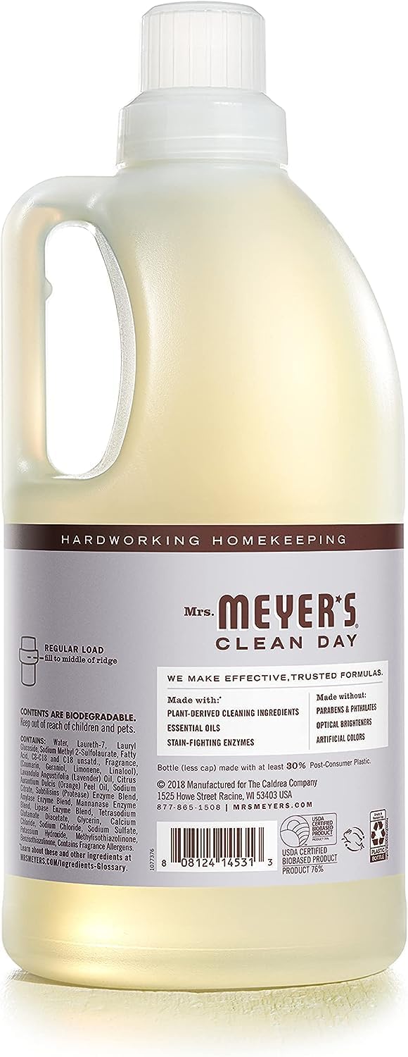 Mrs. Meyer’s Clean Day Lavender Laundry Detergent Concentrated Loads Per Bottle (64 Fl Oz (Pack of 3))