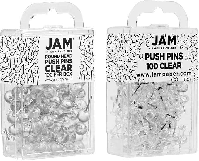 JAM PAPER Colorful Push Pins