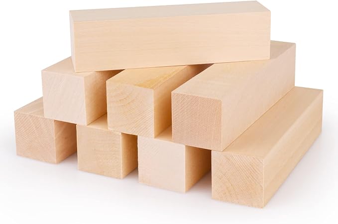8 Pack Basswood Carving Blocks 6 X 1.5 X 1.5 Inch, Large Whittling Wood Carving