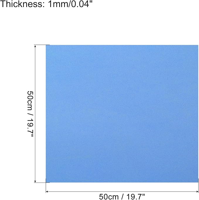 MECCANIXITY EVA Foam Sheets Grey Blue 19.7 Inch x 19.7 Inch 1mm Thick Crafts