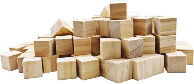 MUXGOA Wooden Cubes, 3/4inch Wood Square Blocks