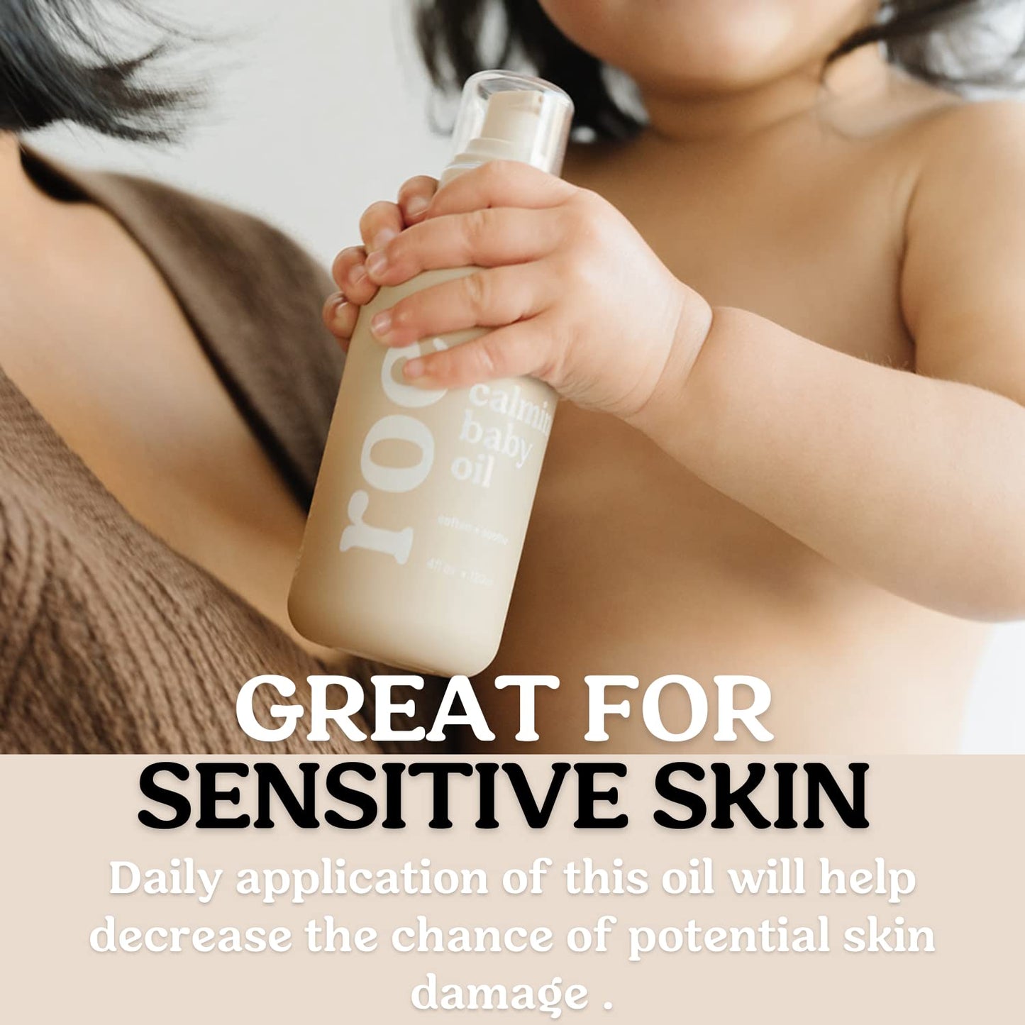 Roe Wellness Baby Oil Calming & Soothes, Hydrates Rough and Irritated Skin | All Natural Non-Greasy Hydrating Baby Oil | Moisturize Full Body (Calming Baby Oil)