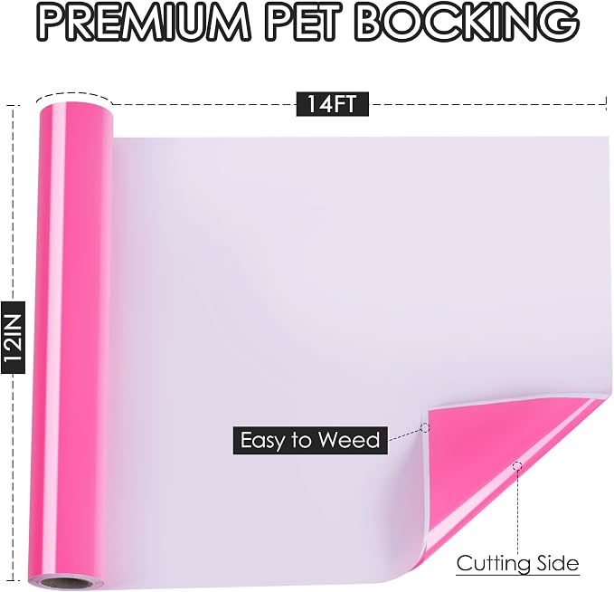 TORC Pink Permanent Vinyl 12" x 14 FT Glossy Pink Adhesive Vinyl Roll Compatible