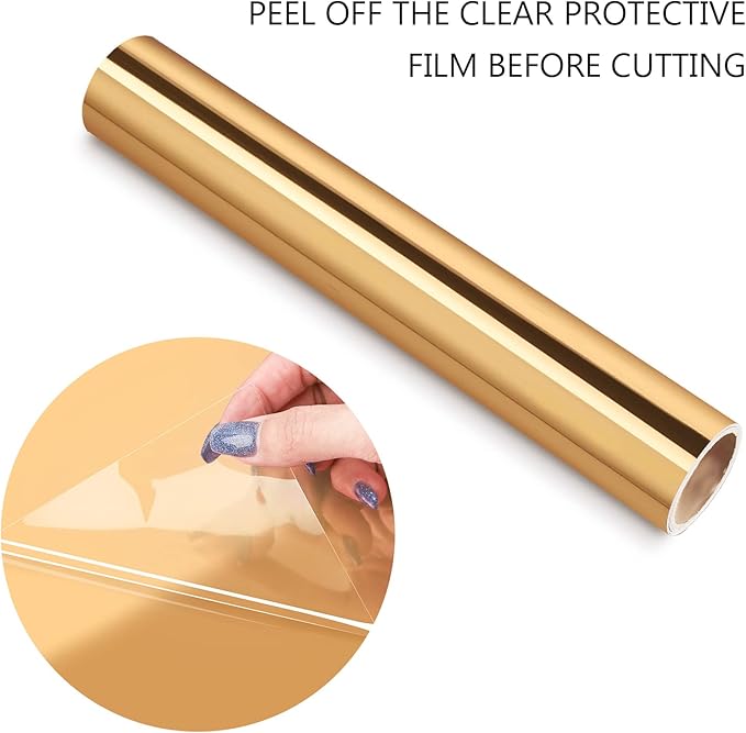 TECKWRAP Light Gold Chrome Vinyl Permanent Chrome Gold Adhesive Vinyl Roll