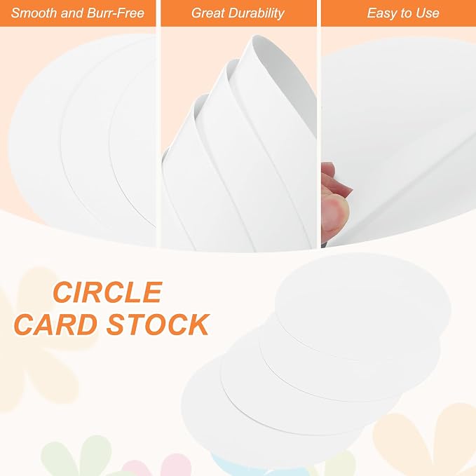 MECCANIXITY 24 Pcs Circle Card Stock, 4.9 Inch Round Cutouts Paper Thick