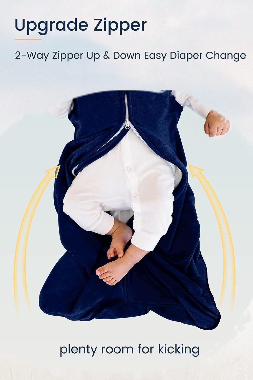 TotAha Light Sleep Sack, Stretchy, Soft, Cozy Wearable Blanket Sleep Bag with 2-Way Safe Zippers for 0-6-12-24 Months 0.5 TOG