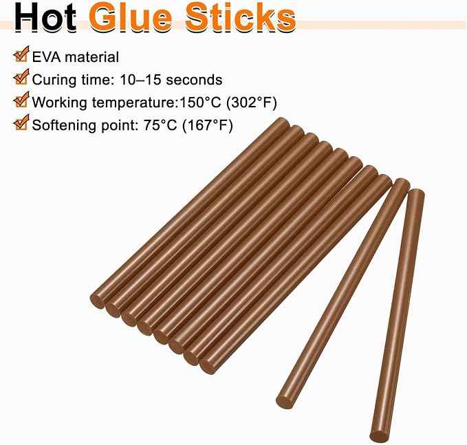 HARFINGTON 10pcs Hot Glue Sticks 0.43" Dia x 3.94" Long EVA Mini Hot Melt