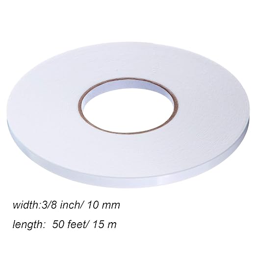 Tatuo 2 Rolls Double Sided Foam Tape 3/8 Inch by 50 Feet White PE Foam Tape