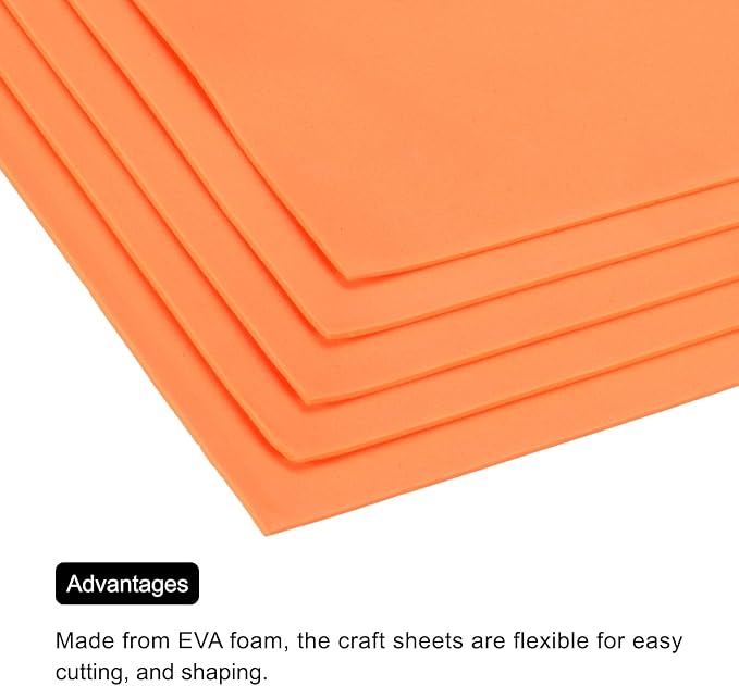 MECCANIXITY EVA Foam Sheets Orange 35.4 Inch x 19.7 Inch 2mm Thick Crafts Foam