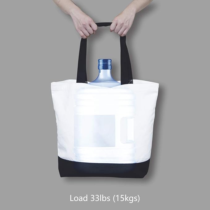 TOPDesign 3-Pack Super Strong Large 12oz Cotton Canvas Tote Bags, Reusable