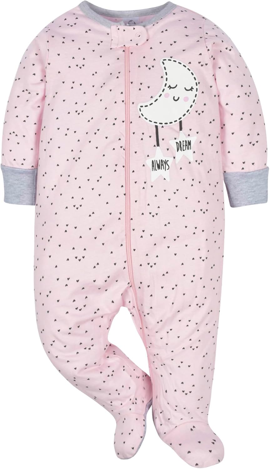 Gerber Baby Girls 4 Pack Sleep 'N Play Footie