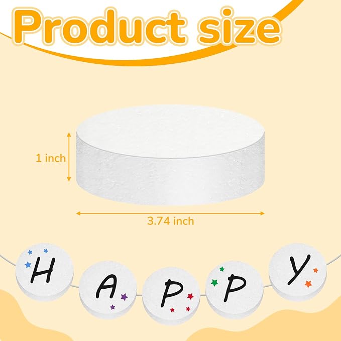 Henoyso 48 Pcs 4 Inch Foam Circles