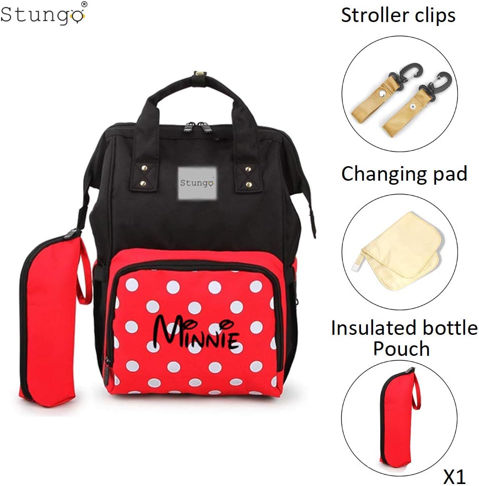 PERSONALIZED Large Diaper Bag Knapsack Custom Monogram Backpack (Minnie 1)