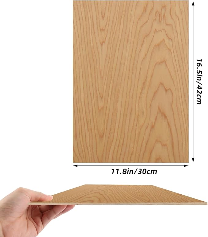 6Pcs 16 x 12 x 1/8 Inch Cherry Plywood Sheets Cherry Unfinished Plywood Sheet