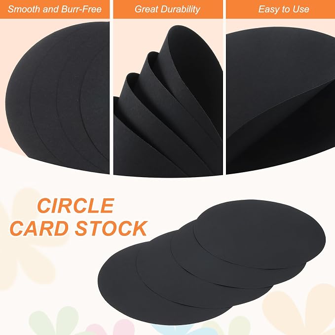 MECCANIXITY 24 Pcs Circle Card Stock, 9.8 Inch Round Cutouts Paper Thick