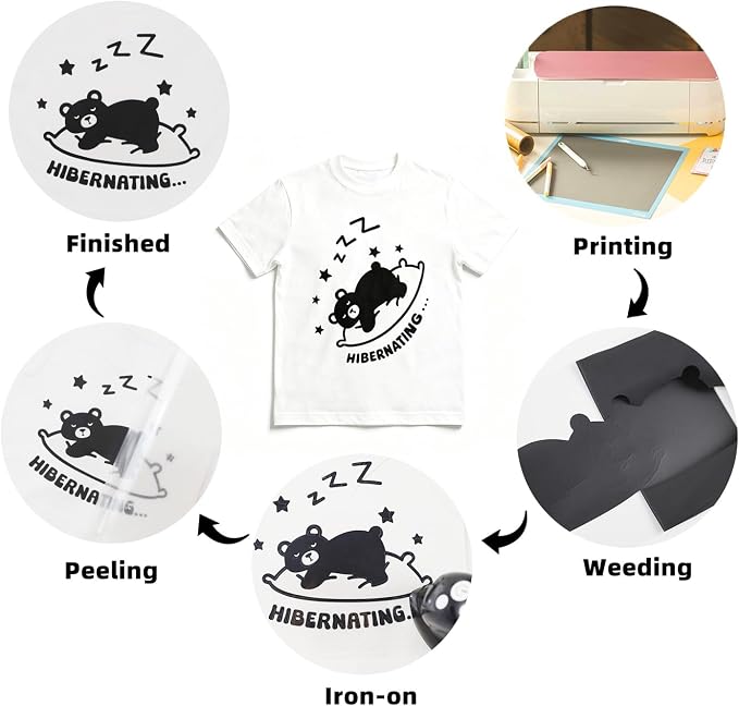 HTVVETUR Reflective Black HTV Roll 12 Inch by 5 Ft Heat Transfer Vinyl Iron on