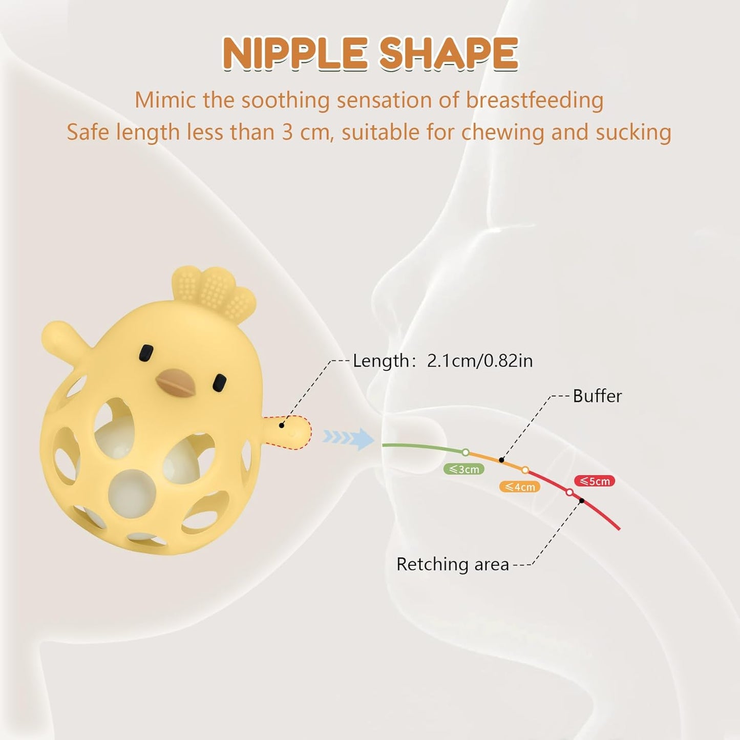 MCGMITT Baby Teething Toys for 3-6 Months, Easy Grasp Silicone Infant Rattle Teether Toy for 0-12 Months, BPA-Free Food Grade Baby Montessori Sensory Toys, Soft Infant Chew Toys for Teething Relief