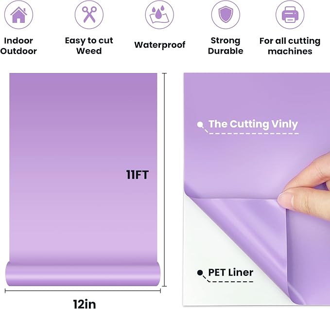 Purple Permanent Vinyl, Car Decal, Scrapbooking, Signs & Waterproof