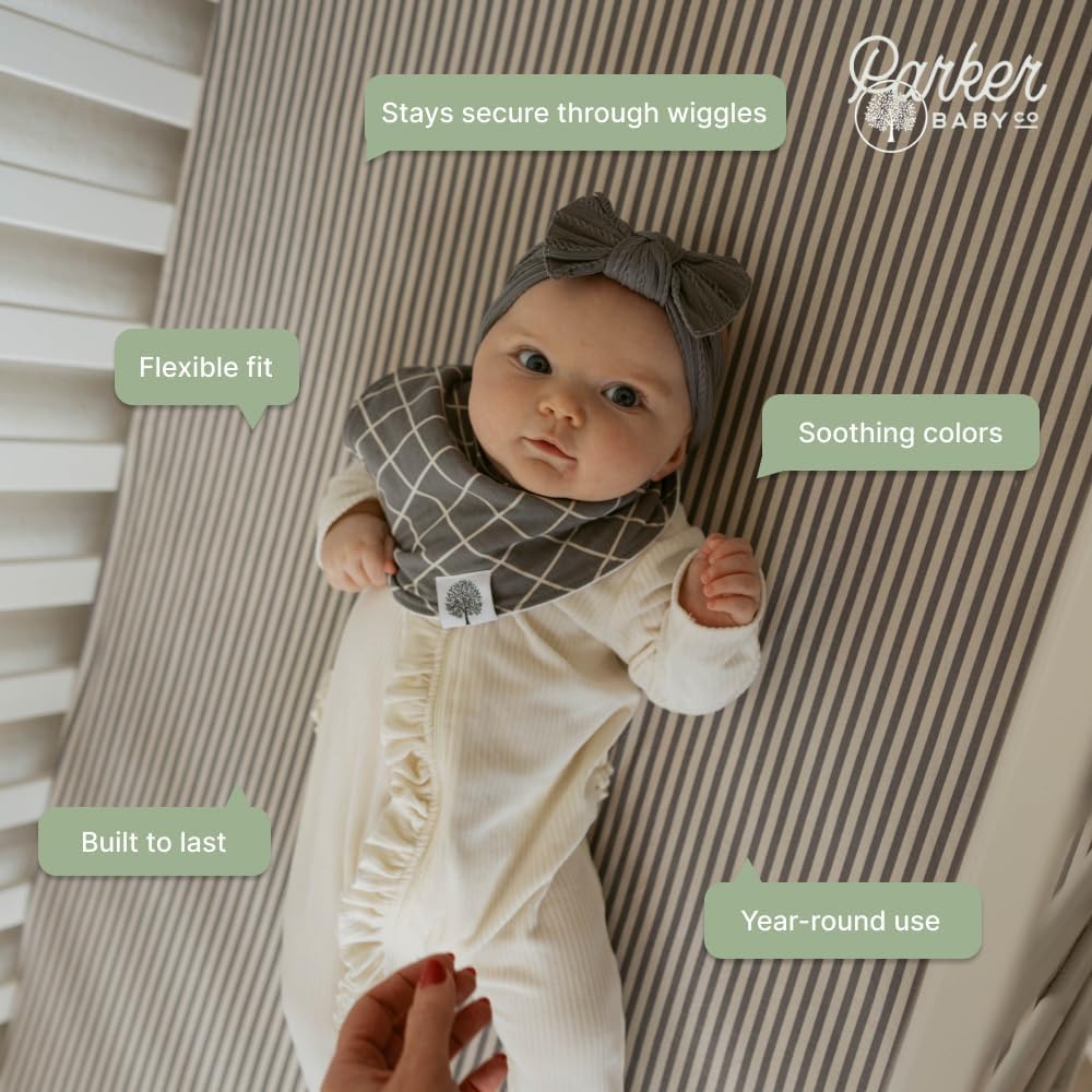 Parker Baby Soft & Durable Fitted Baby Crib Sheets | Snug Fit for Standard Crib Mattresses | Machine Washable, Fade-Resistant & Modern Nursery Designs