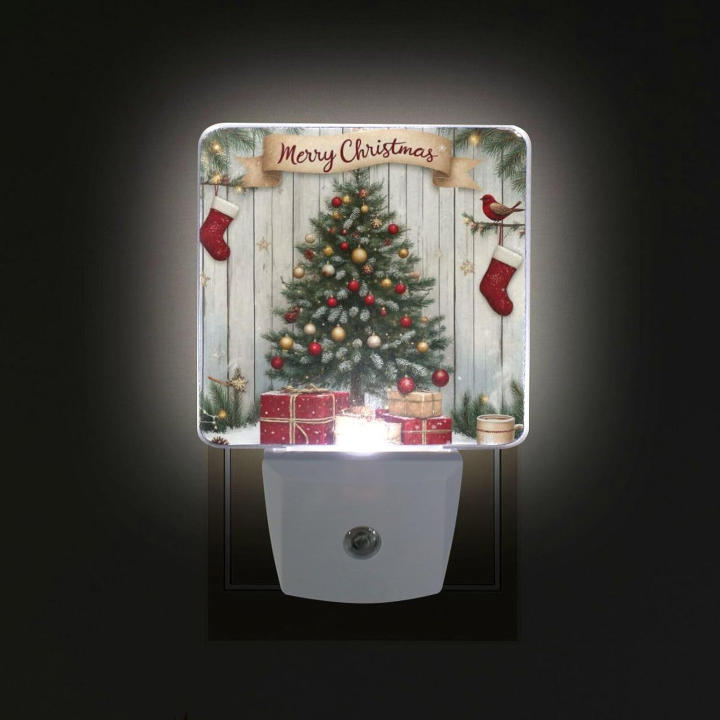 Aslsiy Night Light for Kids Christmas Tree Snowflakes Sparkling (22) Plug in Wall Lamp LED Dusk to Dawn Sensor Energy Saving Nightlight for Boys Girls Men Women