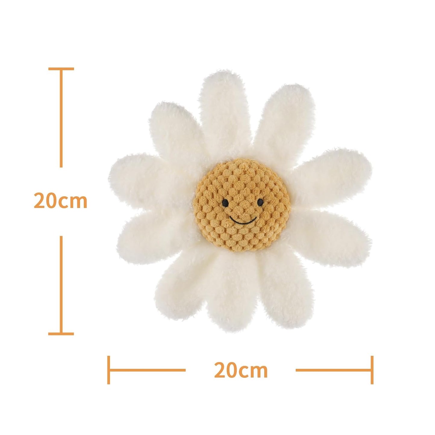 Apricot Lamb Baby Lovey Daisy Soft Rattle Toy, Plush Stuffed Flowers for Newborn Soft Over 0 Months (White Daisy)