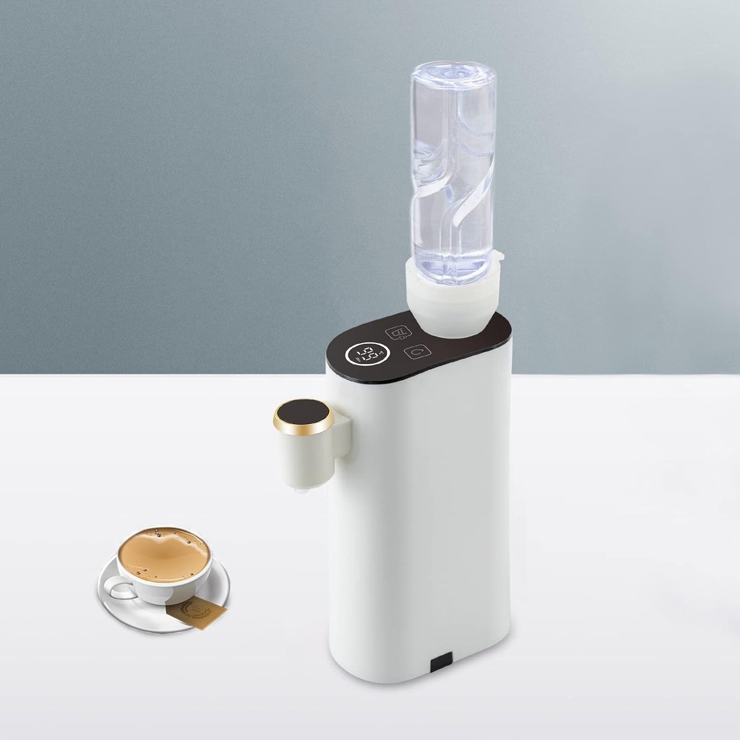 Mini Instant Hot Water Dispenser, Baby Bottle Warmer Formula Dispenser, Mineral/Bottled Water Dispenser, 5 Temperatures Choices, 1500W Portable Water Warmer for Office, Travel, Hotel (Single Machine)