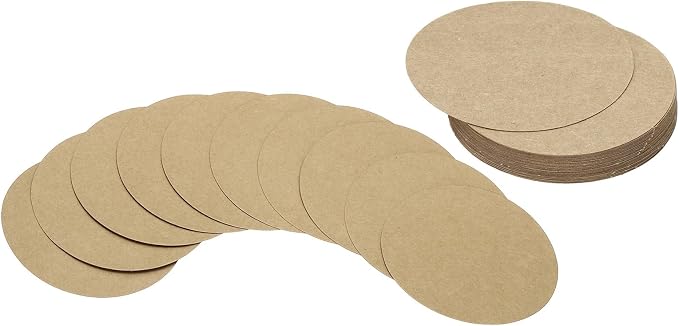 PATIKIL 3inch Circle Card Stock, Kraft Color