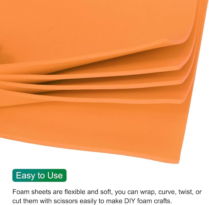 MECCANIXITY EVA Foam Sheets Orange 35.4 Inch x 19.7 Inch 2mm Thick Crafts Foam