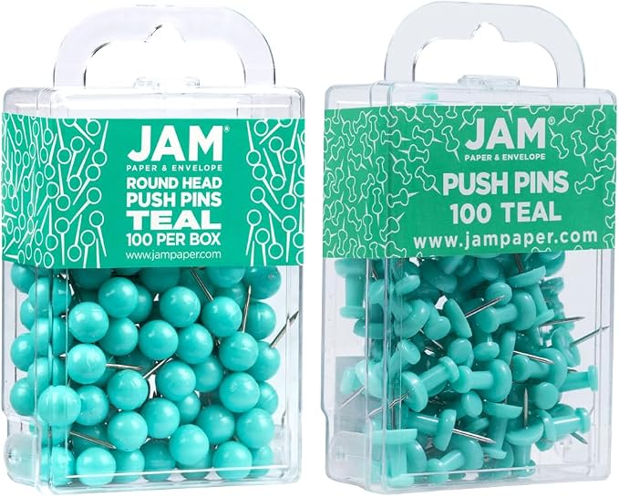 JAM PAPER Colorful Push Pins