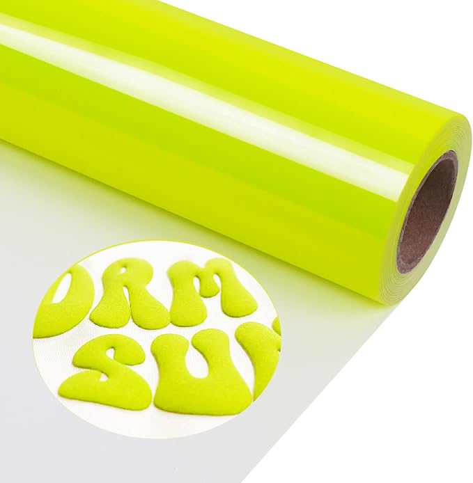 TORC Neon Yellow Puff 3D HTV Vinyl Heat Transfer, Bags | Easy Cut & Weed |